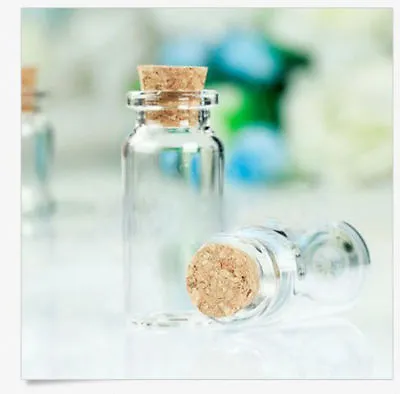 Wholesale Mini 10ml 22x50mm Empty Clear Wishing  Glass Bottles Vials With Cork • $7.08