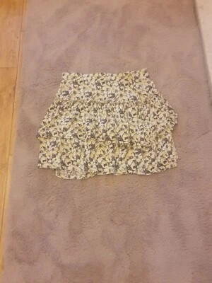 £3.30 • Buy Next Size 12 Yellow Floral Knee Length Ra Ra Skirt