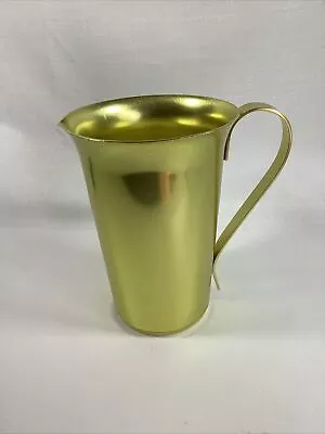 Vintage MCM 50s 60s Color Craft Sunburst Gold Aluminum Pitcher 8  Tall USA • $19.99