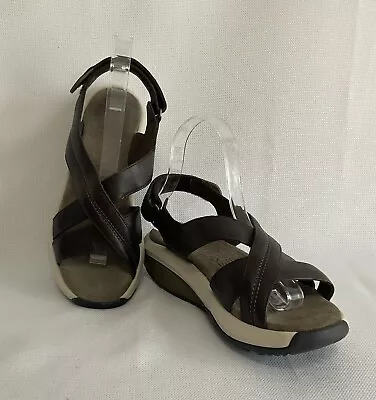 MBT Rocker Sandals Strappy Wmns US 7.5 Brown Leather 400124-01 Swiss Engineered • $39