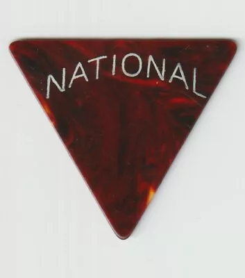 1950s VINTAGE NATIONAL GUITAR PICK TRIANGLE TORTOISE CELLULOID WITH ARCHED LOGO • $14.99