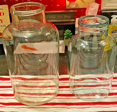 Two (2) Vintage Large Clear Glass Jar/ Bottle Laboratory Weight/pharmacy 4 & 6 L • $249