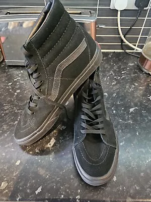 Vans Old Skool Triple Black Mens Suede High Top Trainers Size UK 9.5 Worn Once • £19.99