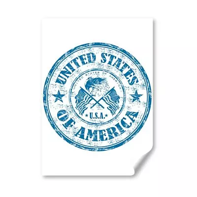 A5 - United States Of America Travel Stamp Print 14.8x21cm 280gsm #5387 • £3.99