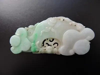35% Off Exquisite Chinese Jadeite Ornament - Harmonious Bat And Ruyi Symboli • £999