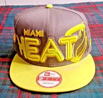 New Era 9fifty Hardwood Classics Miami Heat Snapback Hat Cap Neon Embroidered  • $14.45