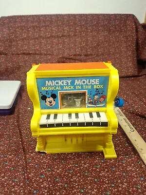 Vintage 1973 Mickey Mouse Musical Jack In The Box By Kohner Bros. Inc For Parts • $3.75
