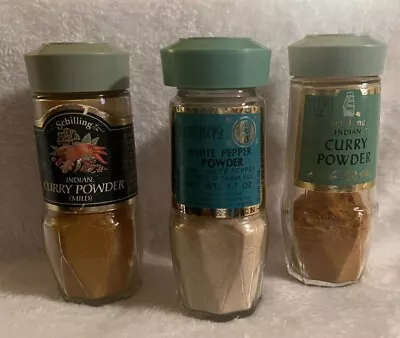 Lot Of 3 Schilling Vintage Spices Curry Powder White Pepper Powder 1970s Etc. • $19.99