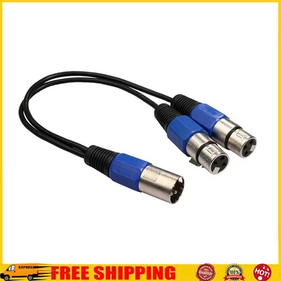 £5.64 • Buy 0.3m XLR Male Plug To Dual XLR Female Jack Y Splitter Mic DJ Audio Cable