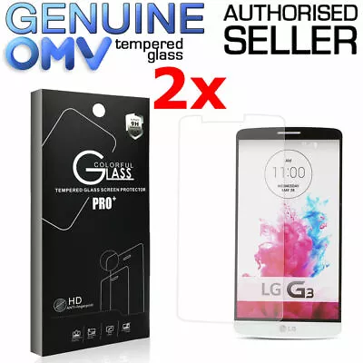 2 X GENUINE Tempered Glass Screen Protector Scratch Resistant Film For LG G3 G4 • $6.95