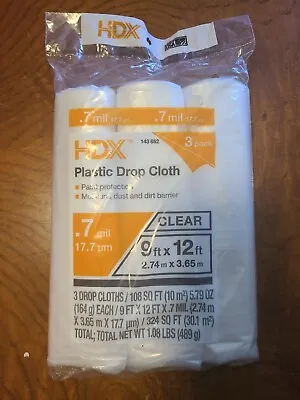$15.99 • Buy HDX Plastic Drop Cloth 3 Pack