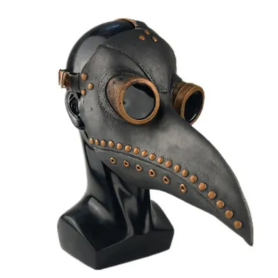 £9.55 • Buy 12 Plague Doctor Mask Halloween Costume Bird Long Nose Beak PU Leather Steampunk