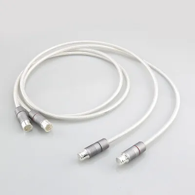 Pair Hi-End Solid Pure Silver Cable HIFI Audio Balanced Interconnect XLR Cable • $250.67