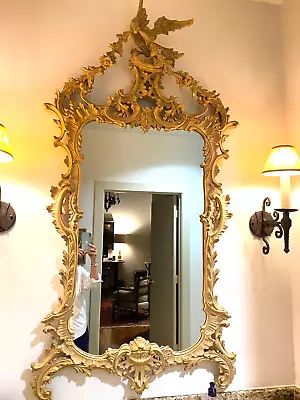 LaBarge Vintage French Style Carved Bird Giltwood Wall Mirror-31 X60  • $1100