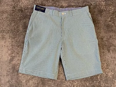 Polo Golf Ralph Lauren Seer Sucker Shorts Men’s 33 Green Stripes Links Fit • $30