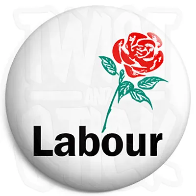 Labour Rose Logo - 25mm Button Badge - General Election Political Party Support • £0.99