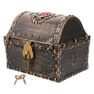  Decorative Treasure Chest Vintage Treasure Box Pirate Chest Small Storage Box • $18