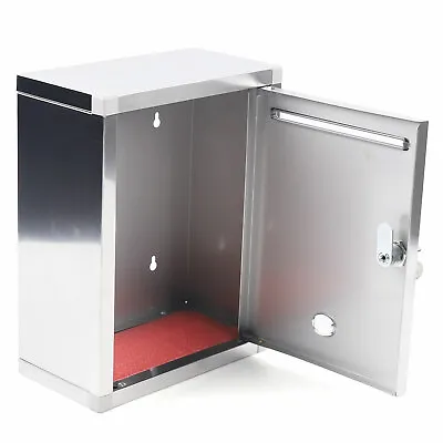 Stainless Mailbox Locking Mail Box Wall Mounted Drop Money Security Box Outdoor • $31.36