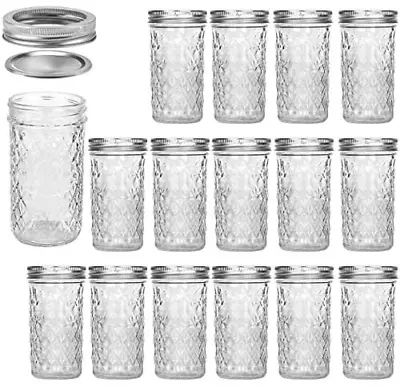 Mason Jars 12 OZ Canning Jars Jelly Jars With Regular Lids Ideal For Jam Hon • $39.32