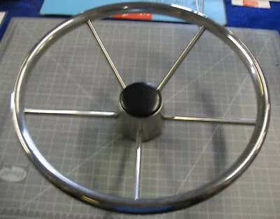 Vintage 1969 Owens Steering Wheel 15” 5 Spoke Stainless Steel Fresh Water Boat • $99