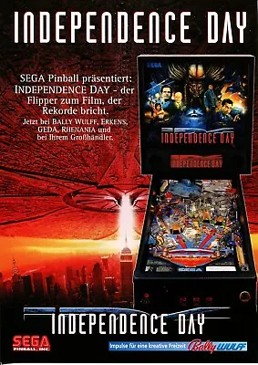 Independence Day Sega German Pinball Flyer / Brochure / Ad Mint Condition • $18.99