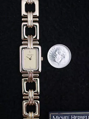 Michel Herbelin Lady's Watch Gold Chain ETA Swiss 5 Jewel France • $369.95