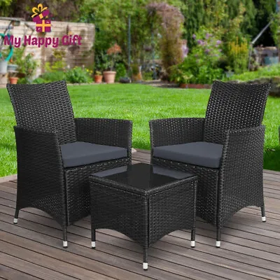 $243.34 • Buy Gardeon Patio Furniture Outdoor Furniture Set Chair Table Garden Wicker Black