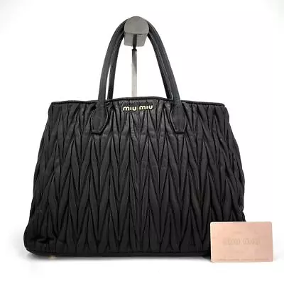 Miu Handbag Leather Matelasse A4 Available Hardware Black • $494.84