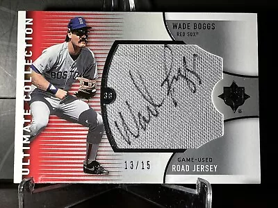 2008 Wade Boggs Upper Deck Ultimate Jumbo Relic Auto Game Worn #UJ-WB 13/15 • $104.99