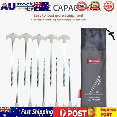 $9.19 • Buy Tent Pegs Bag Camping Wind Rope Tent Nail Storage Pouch Travelling Accessories