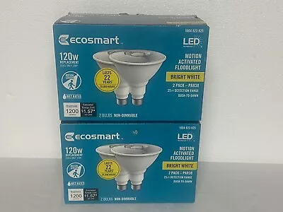 Eco-Smart 120W PAR38 LED Motion Sensor Flood Light Bulb - Bright White (2 Boxes) • $19.95