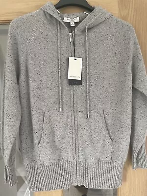 £22 • Buy M&S AUTOGRAPH Pure Cashmere Knitted Relaxed Hoodie.Hunter Grey . Large. New