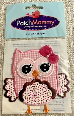 $4.88 • Buy Pink OWL With BOW & PEARL Embroidered Iron-on Patch New 4 