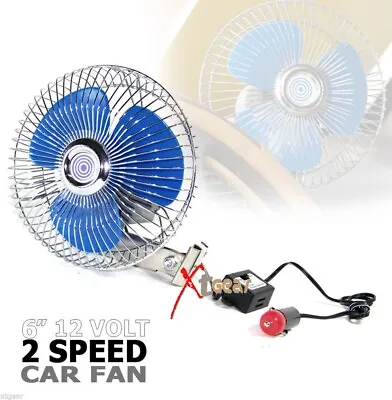 6  12 Volt 2 Speed  Auto Cooling Ocillating Air Fan For Truck Car Boat • $28.99