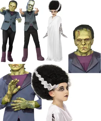 Universal Monsters Adults Frankenstein Bride Kids Wig Gloves Mask Fancy Dress • $59.83
