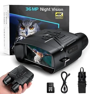 36 MP 4K UHD Night Vision Goggles Large Screen Binoculars • $44.95