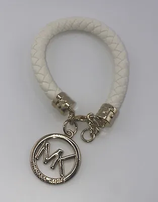 NEW  MK  Charm White Braided Leather Bracelet • $15.99