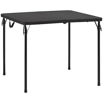 $50.04 • Buy Square Folding Table 34 In. Black Resin Plastic Fold-in-Half Compact Portable