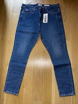 GUESS Mens Destroyed Knees Skinny J Astro Light Wash 30x32 DARK BLUE Size 30 REG • $29.99