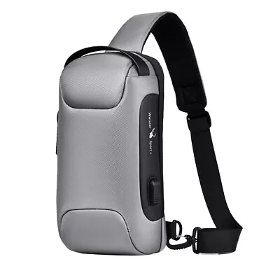 Men's Sling Backpack Waterproof Anti-theft Shoulder Crossbody Chest Bag USB Port • $12.82