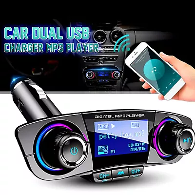 Wireless FM Transmitter Car Kit USB Music AUX Audio 4.0 Bluetooth MP3 Player UK • £17.89
