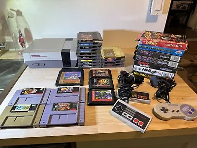 Nintendo NES Sega SNES Lot. Mario Zelda Double Dragon Mega Man. Sold As Is • $50