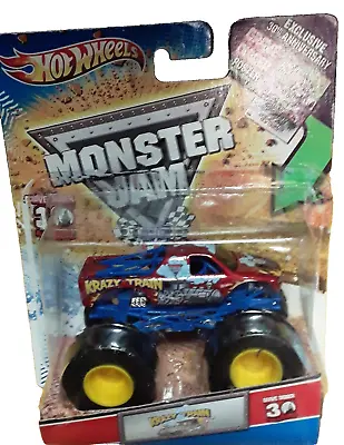 2012 Hw Monster Jam Grave Digger 30th Anniversary Poster 1:64 Krazy Train • $19.99