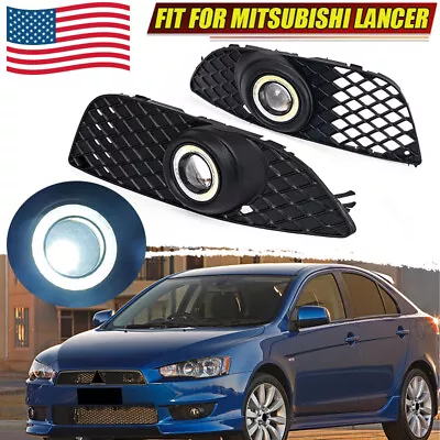 For Mitsubishi Lancer 2008-2015 Grille Fog Light LED Lamp Angle Eye W/Wiring Kit • $39.99