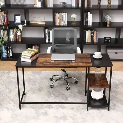 THEVEPON Computer Desk PC Workstation Laptop Table 3-tier Bookshelf Office Desk • $59.99