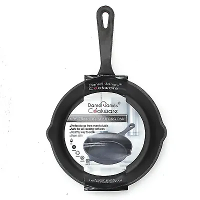 £9.99 • Buy Cast Iron 16cm Grill Grilling Non Stick Pan Skillet Griddle Frying Meat Fish BBQ