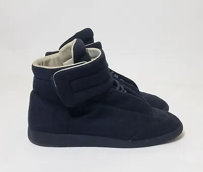 Maison Margiela - Future High Top Sneakers Navy Blue Wool US 12 EU 45 • $300