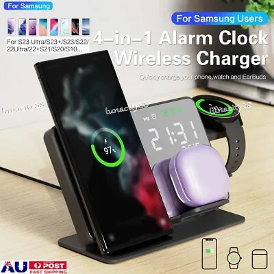 4 In 1 Wireless Charger Dock 15W Fast Charging For QI Samsung S23 Watch 5 Pro/5 • $14.24