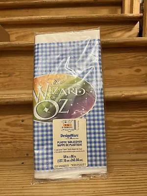 Vintage DesignWare Plastic Table Cover The Wizard Of Oz 54” X 96” Blue Gingham • £15.44