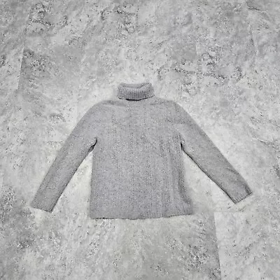 Women's Size M Vintage Angora Lambswool Grey TurtleNeck Sweater White Stag  • $24.99